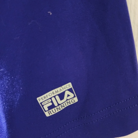 Fila Blue Athletic Running T-Shirt with Pink and Green Accents In Size Medium - Picture 12 of 14